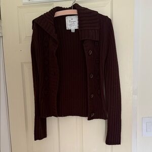 Energie Women's Dark Brown Cardigan Sweater